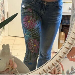 Flower jeans